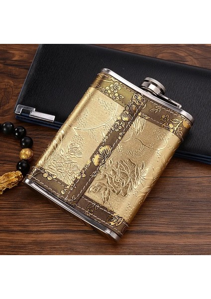 8oz JH11 7oz 8oz Taşınabilir Paslanmaz Çelik Cep Şişesi Flagon Viski Karaf Deri Kapak Şişe Huni Seyahat Drinkware Şarap Bardağı (Yurt Dışından) indirimleri