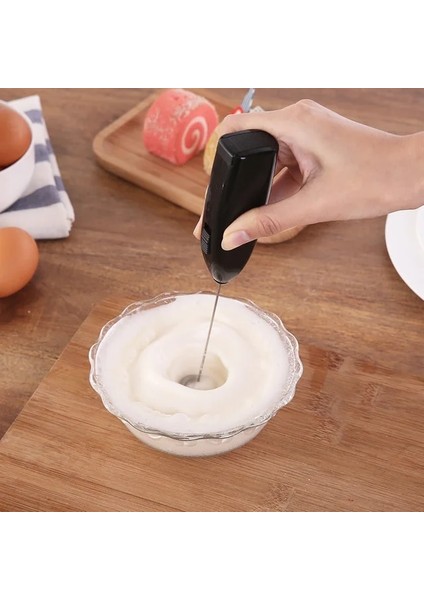 Siyah Elektrikli El Yumurta Çırpıcı Paslanmaz Çelik Kahve Süt Çay Blender Süt Köpürtücü Ev Mutfak Çırpma Pişirme Aksesuarları (Yurt Dışından)
