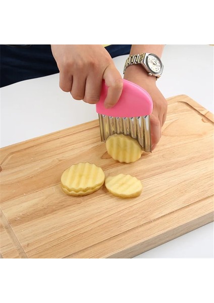 Pembe 1 Pc Dalga Soğan Patates Dilimleme Kesici Buruşuk Patates Kızartması Salata Oluklu Kesme Kıyılmış Patates Dilimleri Bıçak Mutfak Aletleri (Yurt Dışından) fiyatları