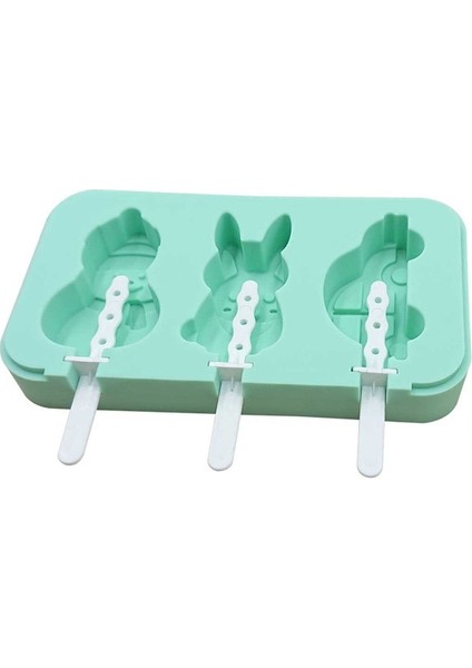 Yeşil Yeni Sıcak Karikatür Buz Popsicle Bar Silikon Kalıp Çıkarılabilir Kapaklı Buzlu Soğuk Demlemek Kahve Için Temizlemesi Kolay (Yurt Dışından)