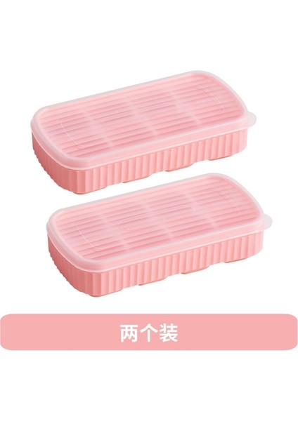 2 Adet Pembe Dondurulmuş Buz Küpü Tepsi Silikon Kalıplar Kolay Kalıptan Çıkarma Dayanıklı Ev Kek Puding Çikolata Kalıp Çıkarılabilir Kapaklı Mutfak Aletleri (Yurt Dışından)