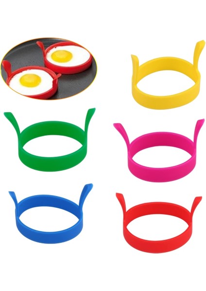 Kırmızı 5 Adet 8x Silikon Halka Kızarmış Yumurta Kalıp Yapışmaz Gözleme Halka Kalıpları Isıya Dayanıklı Çok Fonksiyonlu Taşınabilir Yaratıcı Pişirme Için Dıy Aracı (Yurt Dışından) indirimleri