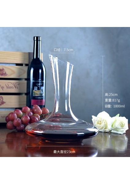 1800ML 1800ML Büyük Sürahi El Yapımı Kristal Kırmızı Şarap Dekantörü Brendi Şampanya Bardakları Sürahi Sürahi Dökücü Havalandırıcı Aile Bar Için (Yurt Dışından)