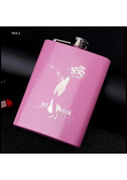 Stil 3 Relliar 21 Stil Paslanmaz Çelik Cep Şişesi 8 Oz/6 Oz Renkli ve Gül Pembe Kadınlar Viski Kış Için Taşınabilir Flagon Cep Şişesi (Yurt Dışından)