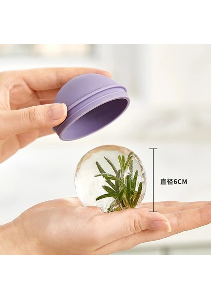 Mor Serbest Bırakılması Kolay Kaliteli Plastik Buz Topu Makinesi Kapaklı Huni Ev Için Hediye Buz Küpü Tepsi Makinesi Mutfak Aracı Dayanıklı M6CE (Yurt Dışından)