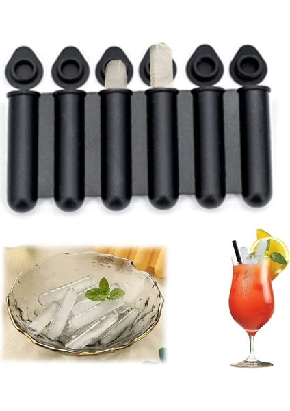 Kırmızı-Kahverengi 1 Adet Su Şişesi Buz Küpü Tepsi Silikon Mini Buz Küpü Kalıpları 6 Kavite, Kapaklı Kalıplar, Kolay Bırakılan Uzun Buz Küpü Çubukları (Yurt Dışından) fiyatları