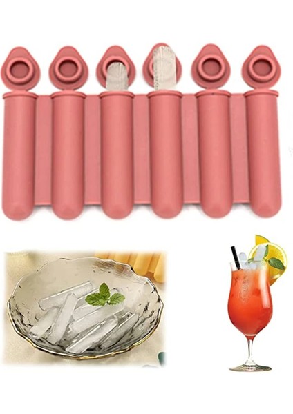 Kırmızı-Kahverengi 1 Adet Su Şişesi Buz Küpü Tepsi Silikon Mini Buz Küpü Kalıpları 6 Kavite, Kapaklı Kalıplar, Kolay Bırakılan Uzun Buz Küpü Çubukları (Yurt Dışından) indirimleri