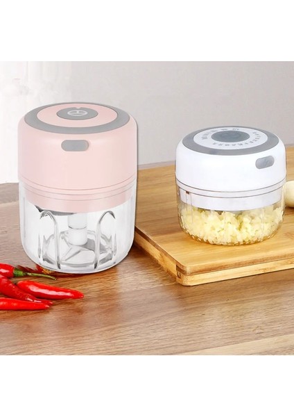 A-WHITE-100ML Elektrikli Gıda Kıyıcı 100/250ML Mini USB Kablosuz Elektrikli Sarımsak Ezici USB Sarımsak Ezici Mutfak Meyve Sebze Alet Aracı (Yurt Dışından)
