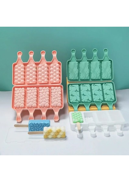 G-Pink Dondurma Silikon Kalıp Dıy Popsicle Dondurma Yapma Makinesi Silikon Yaz Buz Küpü Kalıp Mutfak Dondurma Modeli (Yurt Dışından)