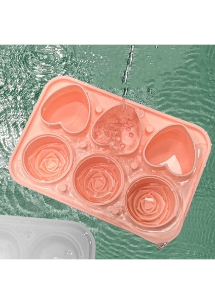 Yeşil Yeni 3D Silikon Gül Şekli Buz Küpü Tepsileri Yeniden Kullanılabilir 3 Gül ve 3 Kalp Buz Küpü Kalıp Bpa Ücretsiz Dıy Kapaklı Buz Yapıcı Bar Aletleri (Yurt Dışından) fırsatları