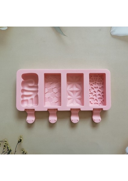 011 Pembe Küçük Kareler Silikon Dondurma Kalıp Dıy Çikolata Tatlı Popsicle Kalıpları Tepsi Buz Küpü Makinesi Ev Yapımı Araçları Yaz Parti Desteği (Yurt Dışından)