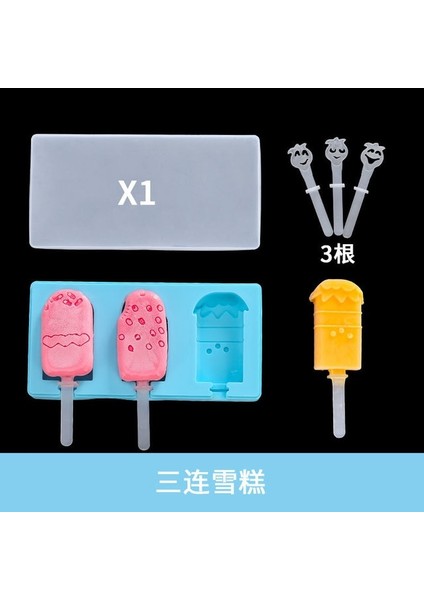 G Mavi Silikon Dondurma Kalıp Sevimli Dıy Çikolata Tatlı Popsicle Kalıpları Makinesi Çocuk Ev Yapımı Dondurma Kalıp Mutfak Alet (Yurt Dışından)