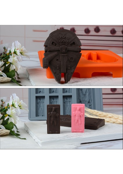 Random5 Kek Dekorasyon Kalıpları Pişirme Için Silikon Kalıplar Çikolata Şeker Sakızlı Tatlı Buz Küpü Kalıpları Yıldız Savaşı Hayranları Için (Yurt Dışından) modelleri