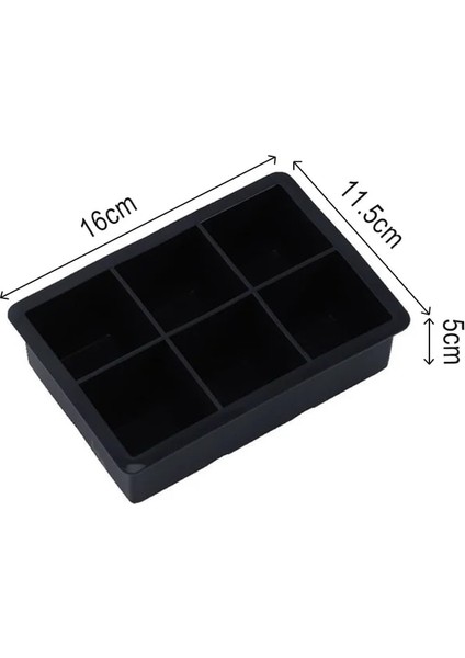 6 Izgara Büyük Buz Küpü Kalıp Kare Buz Kalıbı Kalıp Büyük Cubitera Gıda Sınıfı Silikon Tepsi Kalıp Dıy Buz Yapım Makinesi Buz Küpü Tepsi (Yurt Dışından)