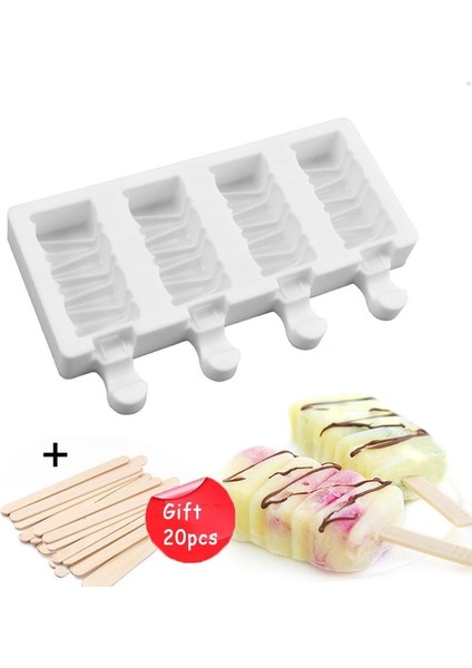 D Silikon Dondurma Kalıp Dıy Çikolata Tatlı Popsicle Kalıpları Tepsi Buz Küpü Makinesi Ev Yapımı Araçları Yaz Parti Malzemeleri (Yurt Dışından)