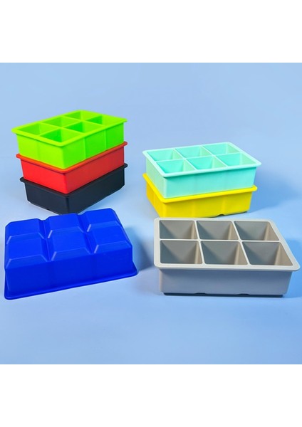 Şeffaf Kapaklı 6 Izgaralar Kapaklı Silikon Buz Küpü Kalıp Buz Yapıcı Büyük Kare Viski Buz Tepsisi Kalıp Dondurma Kalıp Yaz Dondurma Yapımcısı Araçları (Yurt Dışından) fırsatları