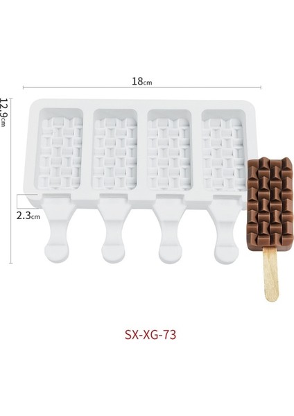 Sx-Xg-73 Geometri Desen Silikon Dondurma Kalıbı Kolay Popsicle Kalıp Yeniden Kullanılabilir Dondurma Çubuğu Pop Kalıpları Dıy Yapımı Için Yaz Favorileri (Yurt Dışından)