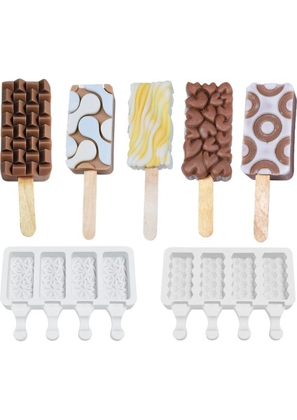 Sx-Xg-73 Geometri Desen Silikon Dondurma Kalıbı Kolay Popsicle Kalıp Yeniden Kullanılabilir Dondurma Çubuğu Pop Kalıpları Dıy Yapımı Için Yaz Favorileri (Yurt Dışından) fiyatları
