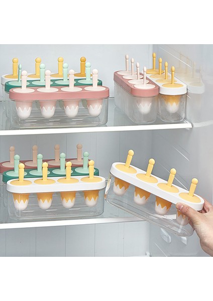 Sarı 4 Delik Silikon Dondurma Kalıpları Çikolata Kalıpları Buz Küpü Tepsi Gıda Güvenli Buzlu Şeker Makinesi Dıy Ev Yapımı Dondurucu Buz Lolly Kalıp (Yurt Dışından) indirimleri