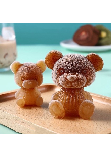 Bear-03 3D Buz Küpü Makinesi Küçük Teddy Bear Şekil Çikolatalı Kek Kalıp Tepsi Dondurma Dıy Aracı Viski Şarap Kokteyl Silikon Kalıp (Yurt Dışından) fiyatları