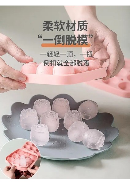 Kırmızı Gül Dondurulmuş Buz Küpü Kalıbı, Gıda Sınıfı Silikon Buz Izgarası, Küçük Buz Kutusu, Viski Buz Makinesi, Ev Taşlama Aleti (Yurt Dışından) indirimleri