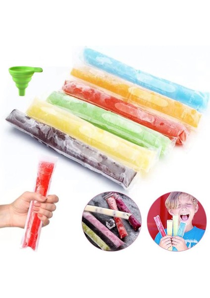 20XBAG ve Huni 5.5X28 cm Tek Kullanımlık Popsicle Kalıp Çantası Dondurucu Çanta Yaz Popsicle Ev Yapımı Yapma Aracı Farklı Dondurma Tatları Için Uygun (Yurt Dışından) modelleri