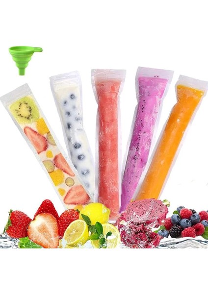 20XBAG ve Huni 5.5X28 cm Tek Kullanımlık Popsicle Kalıp Çantası Dondurucu Çanta Yaz Popsicle Ev Yapımı Yapma Aracı Farklı Dondurma Tatları Için Uygun (Yurt Dışından) fırsatları