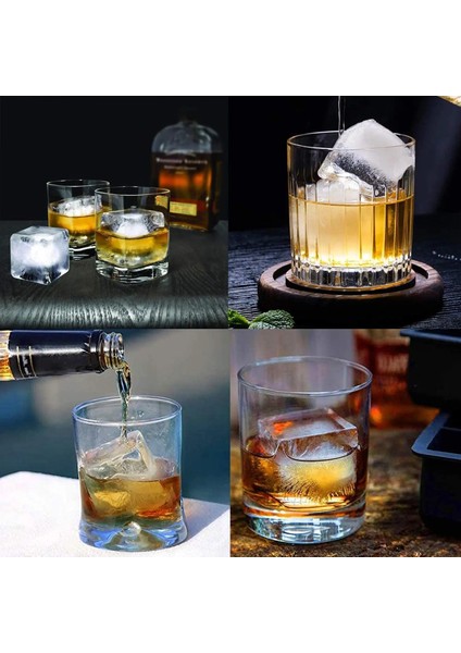 Kapaklı 8 Izgara Büyük Buz Küpü Kalıp Büyük Kare Buz Tepsisi Silikon Buz Yapıcı Kalıp Viski Hokeyi Kokteyl Diy Bar Pub Şarap Buz Blokları Yapımcısı Modeli (Yurt Dışından)
