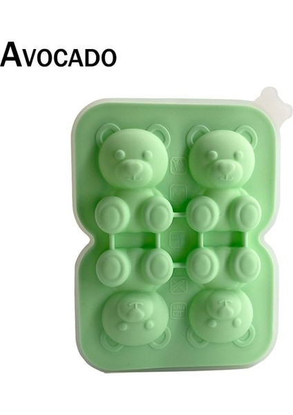 Yeşil 2 Adet 4 Izgara Buz Küpü Tepsi Sevimli Ayı Şekli Buz Bloğu Kalıp Silikon Buz Yapım Makinesi Dondurma Aracı Dondurulmuş Buz Topu Buz Kutusu Kapaklı Buz Kalıbı (Yurt Dışından) fiyatları