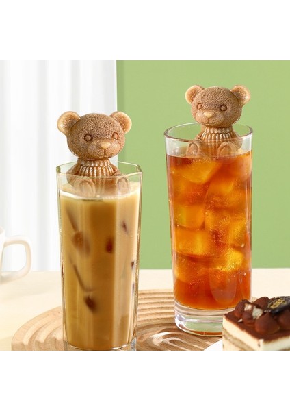 Yeşil 2 Adet 4 Izgara Buz Küpü Tepsi Sevimli Ayı Şekli Buz Bloğu Kalıp Silikon Buz Yapım Makinesi Dondurma Aracı Dondurulmuş Buz Topu Buz Kutusu Kapaklı Buz Kalıbı (Yurt Dışından) modelleri