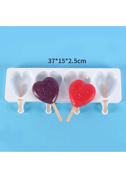 E Yeni Silikon Dondurma Kalıp Dıy Aşk Oval Karikatür Popsicle Pasta Çikolata Cameo Kalıp Yaz Buz Küpü Yapma Seti Mutfak Gereçleri (Yurt Dışından)