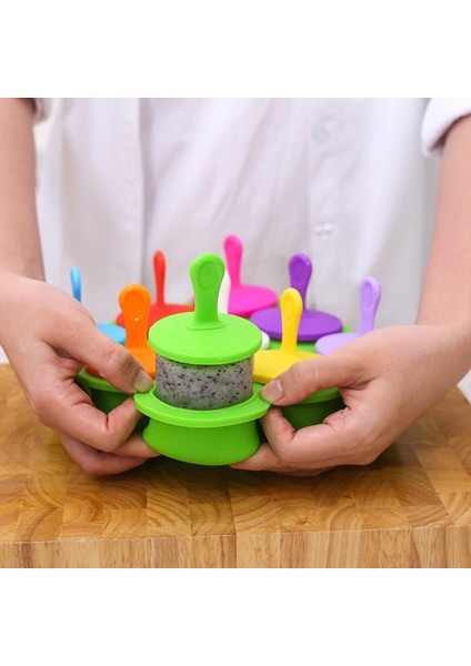 Mavi 7 Delik Dondurma Kalıp Çocuk Popsicle Kalıp Gıda Takviyesi Kutusu Silikon Buz Kalıbı Buz Lolly Kalıp Meyve Sarsıntı Aksesuarları (Yurt Dışından) fırsatları