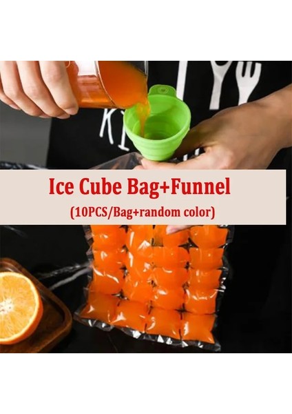 Set 10 Adet Buz Kalıp Tek Kullanımlık Taşınabilir Buz Küpü Çanta Şeffaf Daha Hızlı Dondurucu Buz Yapma Buz Torbası Mutfak Aletleri Buz Küpü Makinesi (Yurt Dışından)