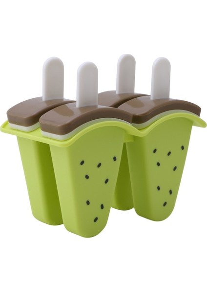 Yeşil 4 Popsicle Kalıpları 4 Hücre Dondurulmuş Pop Kalıpları Dıy Meyve Suları Püreler Yoğurt Puding Dondurma Makinesi Plastik Dayanıklı Kapaklar Dondurulmuş Aperatif Aracı (Yurt Dışından)