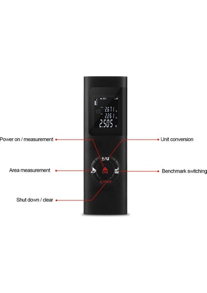 Dijital Lazer Uzaklık Ölçer Mesafe Ölçer USB Mini Doğru Taşınabilir Mesafe Bulucu (Yurt Dışından)
