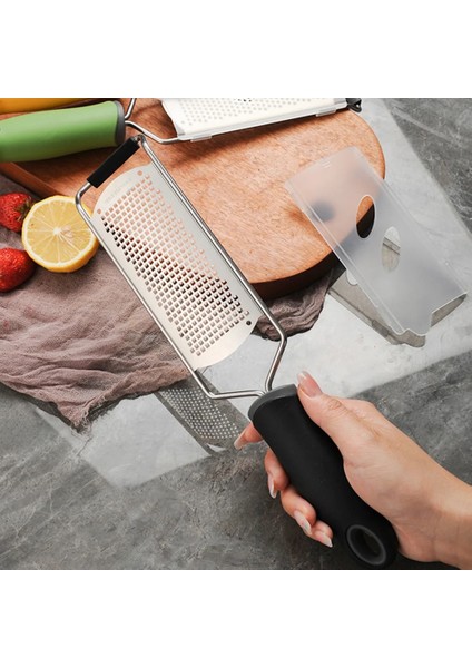 Siyah Peynir Rendesi ve Limon Zester Koruma Kapaklı Temizleme Fırçası Paslanmaz Çelik Peynir Dilimleme Bulaşık Makinesinde Yıkanabilen Mutfak Aletleri (Yurt Dışından)