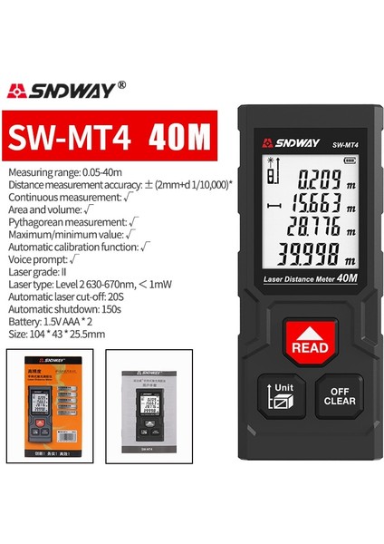 SW-MS70 Tasarruflu Sndway Yeni Lazer Mesafe Ölçer 40M 50M 70M 100M Uzaklık Ölçer Rulet Lazer Mesafe Bulucu Trena Ölçüm Bandı Lazer Ölçü Aracı (Yurt Dışından) indirimleri