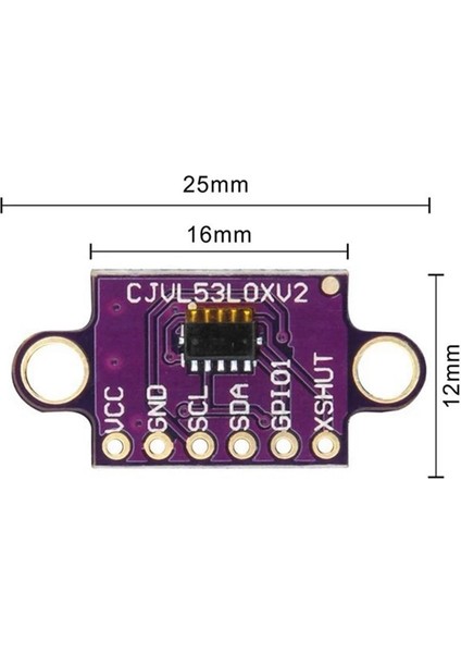 Koyu Gri VL53L0X Uçuş Süresi Tof Aralığı Sensörü Koparma 940NM GY-VL53L0XV2 Mesafe Modülü I2C Iıc (Yurt Dışından)