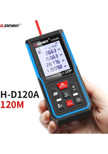 SW-MS50 Sndway Lazer Uzaklık Ölçer 120M 100M 70M 50M Lazer Mesafe Ölçer Elektronik Rulet Dijital Rang Bulucu Trena Bant Lazer Ölçümü (Yurt Dışından)