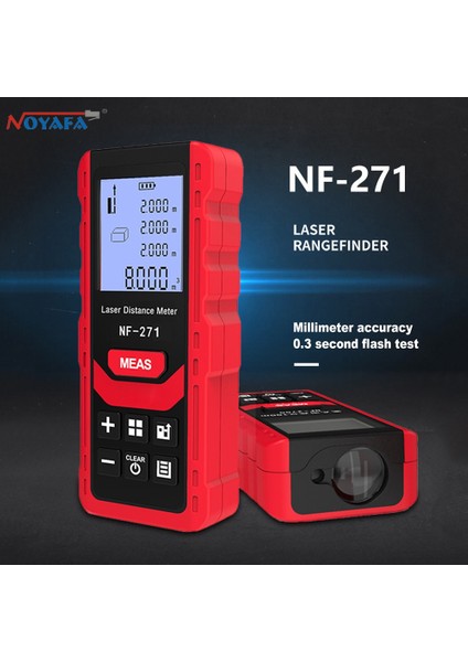 NF-271-KIRMIZI 40 M Noyafa NF-271 Lazer Mesafe Ölçer 40 M 80 M Elektronik Rulet Lazer Dijital Bant Telemetre Profesyonel Cetvel Test Aracı (Yurt Dışından) fiyatları
