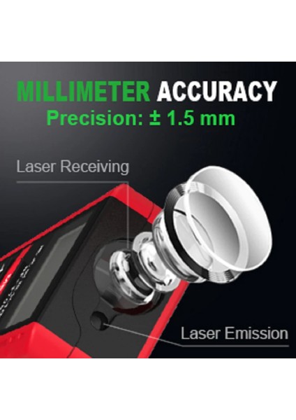 NF-271-KIRMIZI 40 M Noyafa NF-271 Lazer Mesafe Ölçer 40 M 80 M Elektronik Rulet Lazer Dijital Bant Telemetre Profesyonel Cetvel Test Aracı (Yurt Dışından) indirimleri
