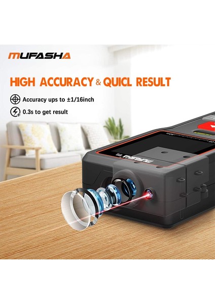 JP40 Mufasha Taşınabilir Lazer Mesafe Ölçer Dijital Ölçüm Aracı Uzaklık Ölçer (Yurt Dışından) fırsatları