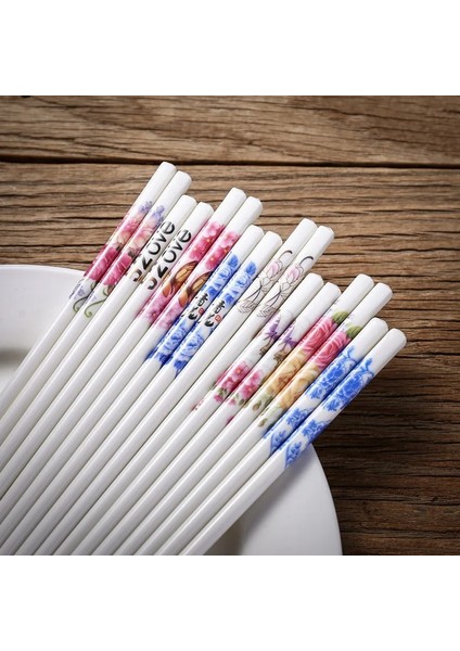 F Seramik Yemek Çubukları Çevre Dostu Mutfak Aracı Çin Yemek Çubukları Kaymaz Seramik Sofra Çiçek Serisi (Yurt Dışından) modelleri