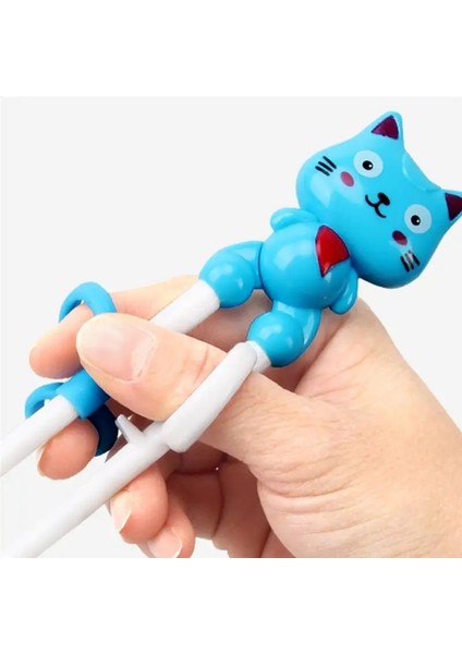 Mavi Karikatür Çocuk Eğitim Yemek Çubukları Yemek Bebek Öğrenme Sofra Çocuk Yemek Çubukları Eğitmen Bebek Yeme Tamamlayıcı Gıda (Yurt Dışından) fırsatları