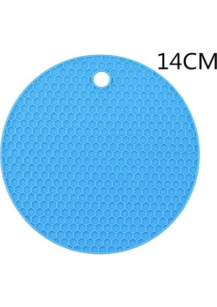 MAVI-14CM Masa Placemat Mutfak Aracı Silikon Yalıtım Matı Coaster Isıya Dayanıklı Kaymaz Ped Placemat Mutfak Aksesuarları Araçlar (Yurt Dışından)