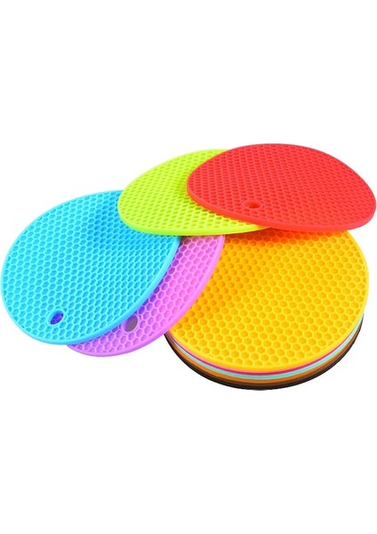 MAVI-14CM Masa Placemat Mutfak Aracı Silikon Yalıtım Matı Coaster Isıya Dayanıklı Kaymaz Ped Placemat Mutfak Aksesuarları Araçlar (Yurt Dışından) fırsatları