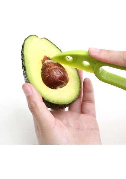 Yeşil ve Turuncu 1/2 3 In 1 Avokado Dilimleyici Tart Tereyağı Meyve Soyucu Kesici Hamuru Ayırıcı Plastik Bıçak Mutfak Sebze Araçları Mutfak Aletleri (Yurt Dışından)