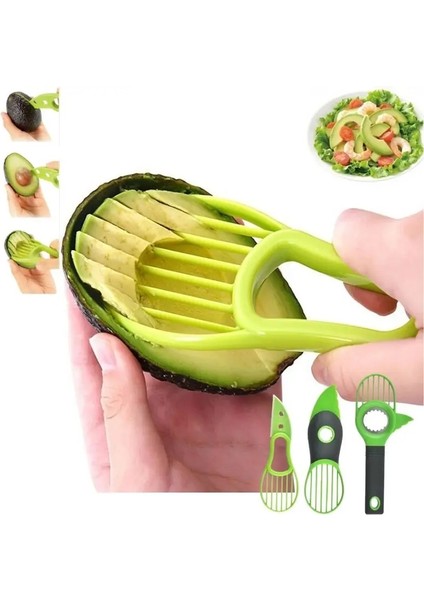 Yeşil ve Turuncu 1/2 3 In 1 Avokado Dilimleyici Tart Tereyağı Meyve Soyucu Kesici Hamuru Ayırıcı Plastik Bıçak Mutfak Sebze Araçları Mutfak Aletleri (Yurt Dışından) indirimleri