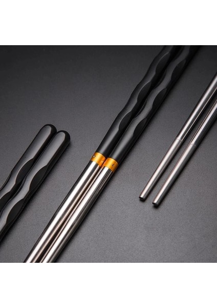 C-5pairs 5 Çift / Takım Yeniden Kullanılabilir Kaymaz Paslanmaz Çelik Çubuklarını Sofra Yemek Japon Chopstick Suşi Yemek Çubukları (Yurt Dışından)