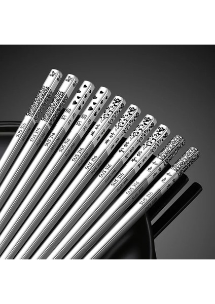 316-LH 1 Çift 316 Paslanmaz Çelik Çubuklar Kaymaz Çin Yemek Çubukları Ev Metal Yemek Çubukları Suşi Çubukları Mutfak Sofra (Yurt Dışından) fiyatları